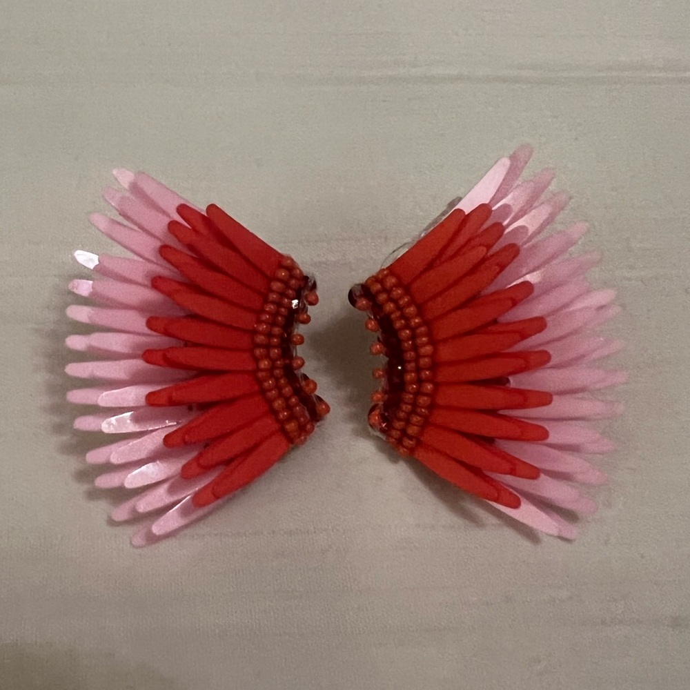 NEW Mignonne Gavigan Mini Madeline Earrings Red/Pink